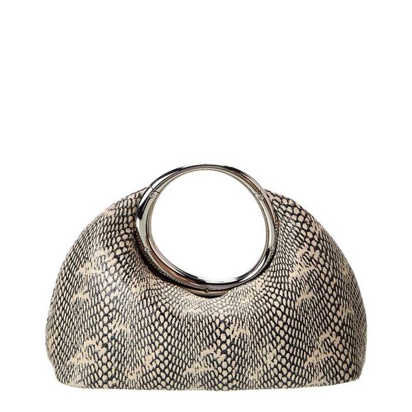 Jacquemus The Calino Small Snake-Embossed Leather Clutch, Beige - Picture 1 of 5